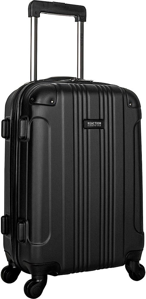 Kenneth Cole REACTION Out of Bounds Lightweight Hardshell 4-Wheel Spinner Luggage, Midnight Black, 20-Inch Carry On