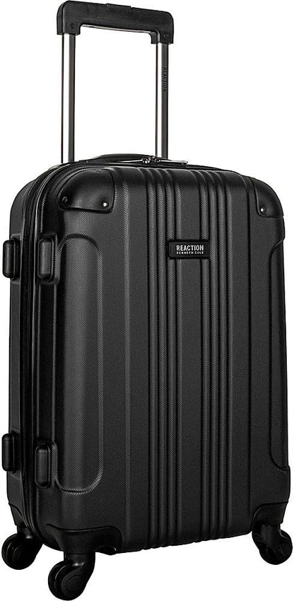 Kenneth Cole REACTION Out of Bounds Lightweight Hardshell 4-Wheel Spinner Luggage, Midnight Black, 20-Inch Carry On