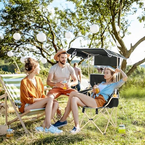 Nice C Canopy Chair with Footrest, Umbrella Camping Chair (2 Pack)