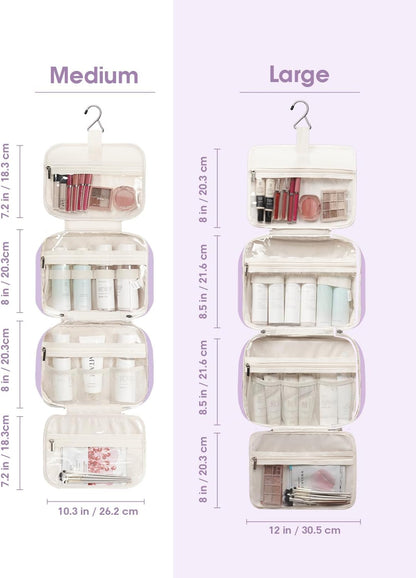 Narwey Hanging Toiletry Bag for Women Travel Makeup Bag Organizer Toiletries Bag for Travel Size Essentials Accessories Cosmetics (Purple (Medium))