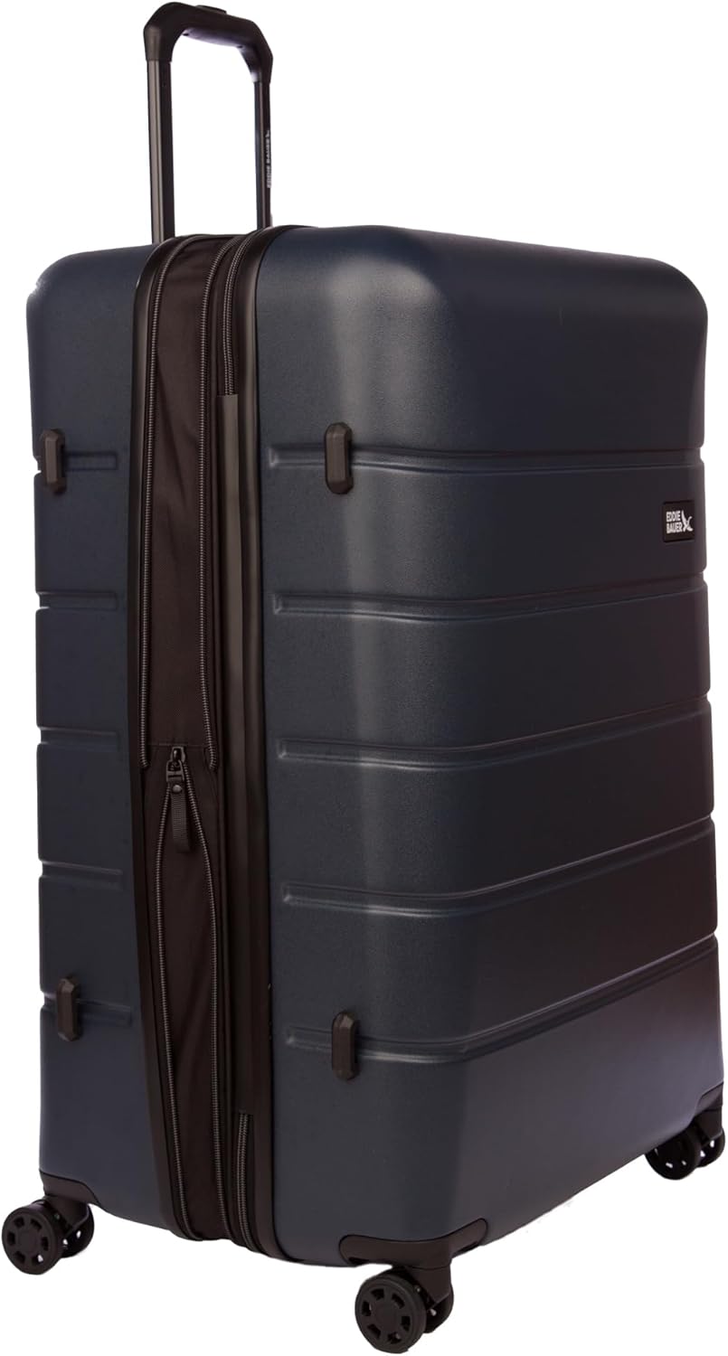 Eddie Bauer Glacier Carry-On 22" Luggage | Hardside | Spinner Wheels | Expandable | Lightweight | Travel Essentials - Storm Blue