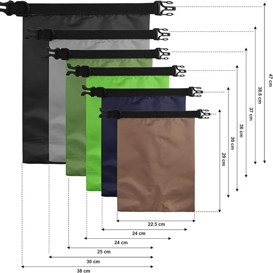 Shappy Waterproof Dry Bag Set 6 Sizes Lightweight Sacks and Long Adjustable Shoulder Strap Outdoor Water Proof Keep Gear Dry Bag Stuff Sacks for Backpacking, Boating, Hiking, Camping