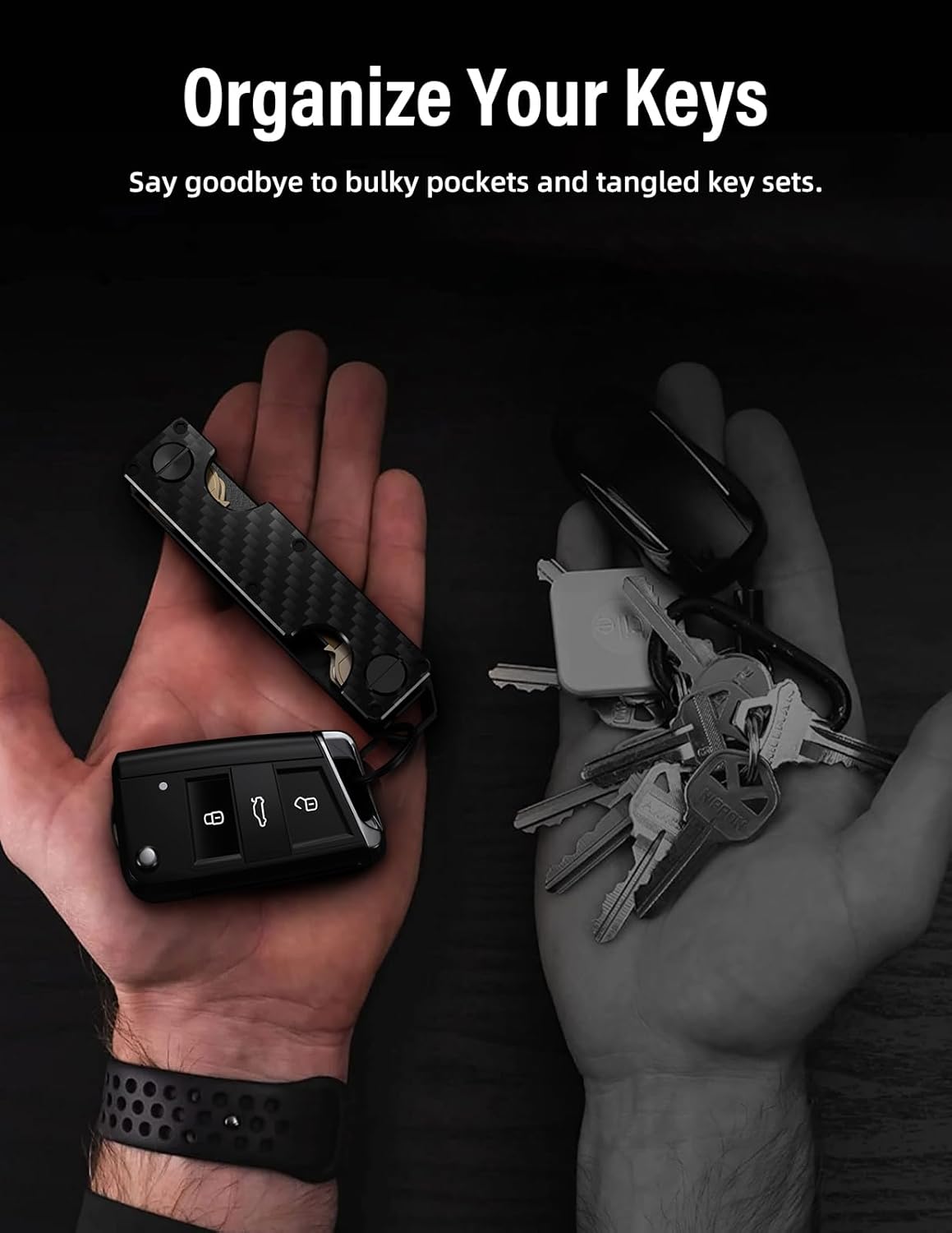 Key Organizer Key Holder Compact Key Case Minimalist Metal Key Chain Key Holder for Keychain Secures 8-10 Keys EDC