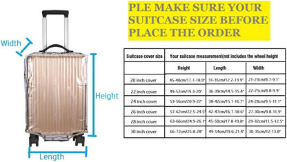 FABUWAY PVC Suitcase Cover - Clear, Transparent, Waterproof & Dustproof - 30"