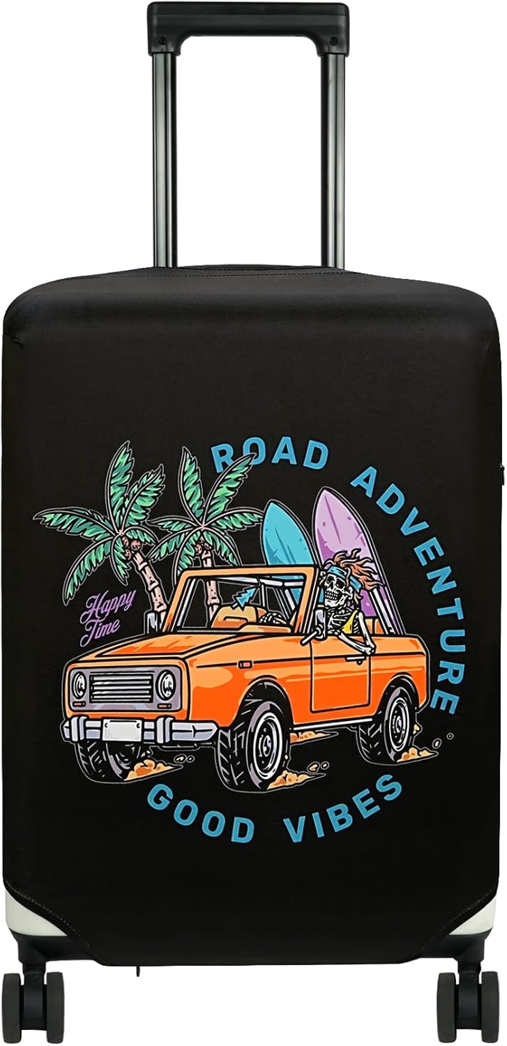 HYPER VENTURE Washable Luggage Cover - Fashion Suitcase Protector Fits 18-22 Inch Luggage (Road Adventure, S)