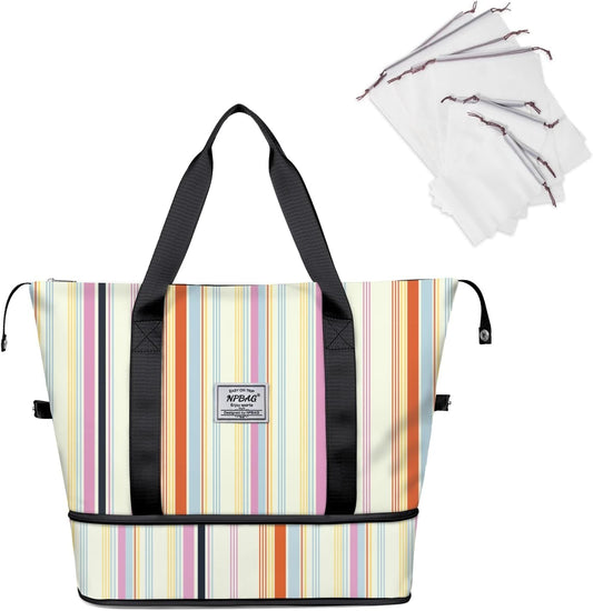 NPBAG Women Travel Duffel, Multi Functional Large Expandable Weekender Carry-on Tote, Gym Workout Overnight Bag, Mommy Hospital Bag for Labor and Delivery