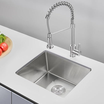 22 Inch Kitchen Bar Sink Undermount, 304 Stainless Steel Handmade Single Bowl - Image 2