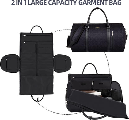 Garment Bag for Travel Convertible Carry On Garment Bag Large Travel Duffel Bags for Women 2 in 1 Hanging Suitcase Suit Travel Bags for Women & Men 3pcs Set