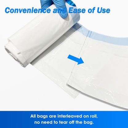 200 Count Enlarged Bedside Commode Liners for Commode Chairs, Bed Pans, and Portable Toilets, Pre-Separated, Leakproof, Sturdy, Disposable, for Adults, Seniors, Medical Care, and Camping