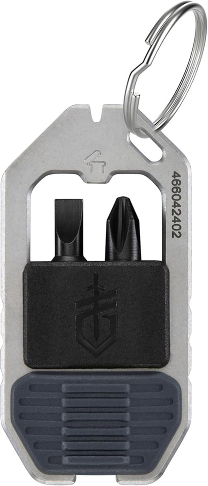 Gerber Gear Driver Keychain 5-in-1 Multitool, Clips to Pocket or Keychain with Pry Bar, Phillips and Flat Head Screwdriver Bits, and Bottle Opener, Lightweight EDC Gear for Everyday Carry, Urban Blue