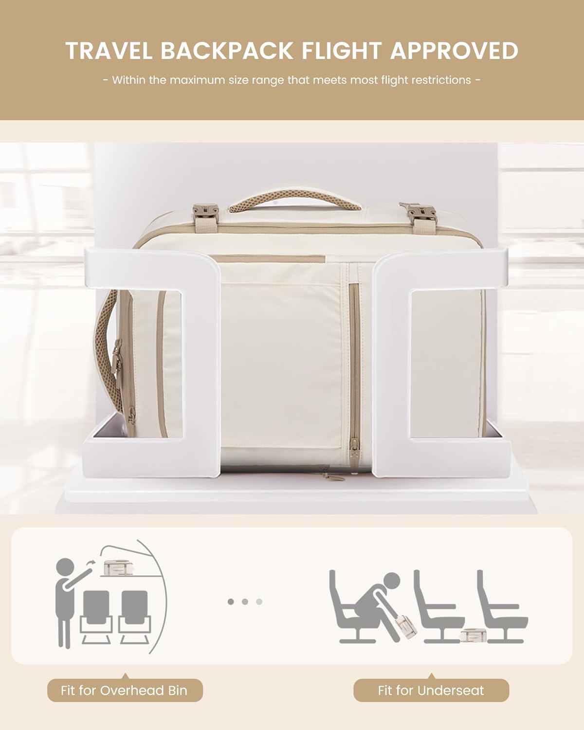 LOVEVOOK Travel Backpack for Women & Men, 50L Large Carry On Backpack Airline Approved, TSA Personal Item Weekender Bag, Water Resistant Laptop Backpacks with 3 Packing Cubes for Travel Essentials