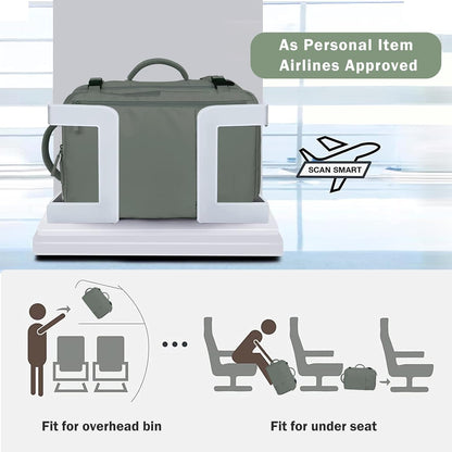 Hanples Women's Large 17.3 Inch Laptop Backpack, Olive Green, Waterproof, Suitable for Air Travel