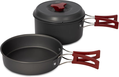 Bulin 24/13/11/8/4 PCS Camping Cookware Mess Kit Lightweight Backpacking Cooking Set Outdoor Cook Gear for Family Hiking, Picnic(Kettle, Pot, Frying Pan, Bowls, Plates, Spoon)