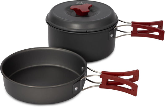 Bulin 24/13/11/8/4 PCS Camping Cookware Mess Kit Lightweight Backpacking Cooking Set Outdoor Cook Gear for Family Hiking, Picnic(Kettle, Pot, Frying Pan, Bowls, Plates, Spoon)