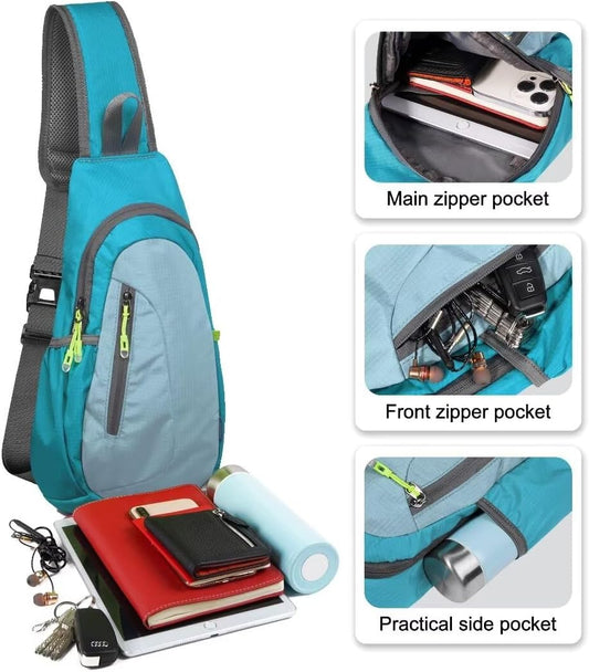 TITECOUGO Small Sling Bag, Lightweight Crossbody Backpack for Men Women, Shoulder Bag for Sports and Outdoor