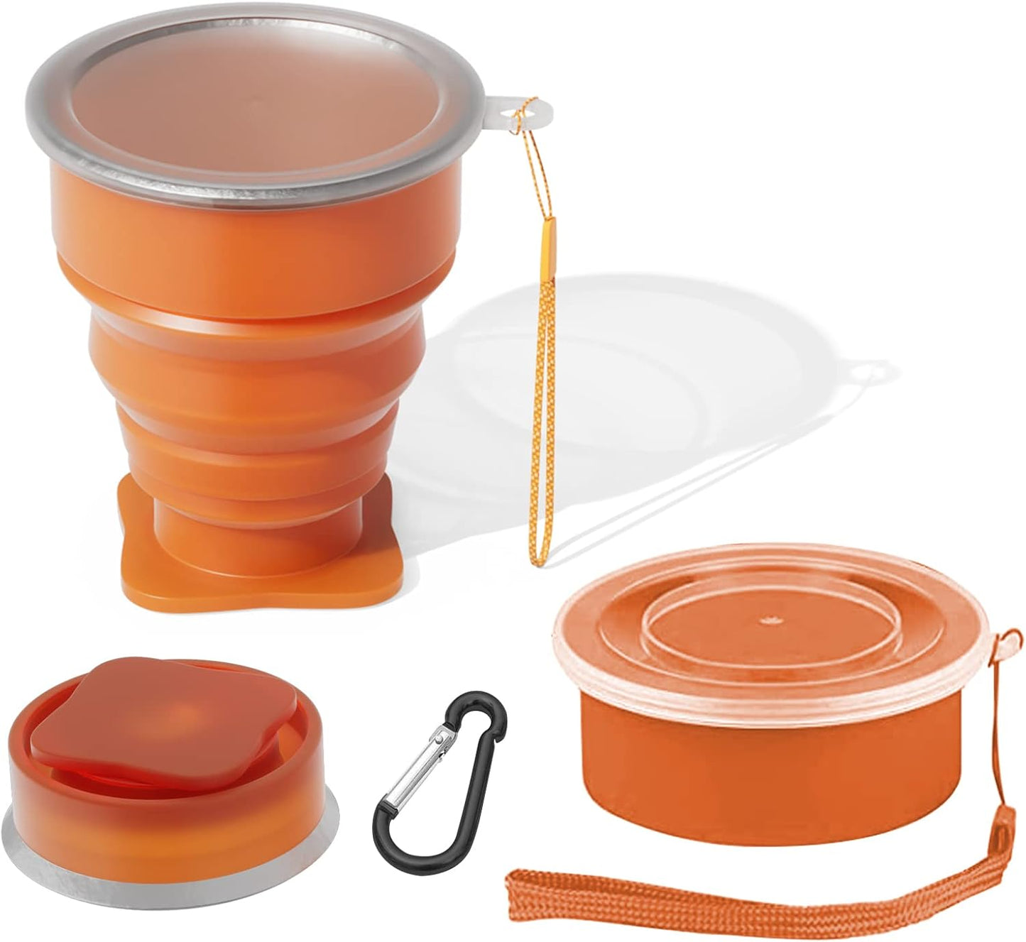 Collapsible Silicone Foldable Cup - Expandable Folding Drinking Cup - Reusable Portable Mugs For Travel, Camping, Hiking, Survival, Car, Picnic, Beach, Holiday Vacation, Outdoor Sports