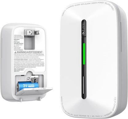 Jemay Plug in Carbon Monoxide Detector,10 Year Battery CO Alarm Detectors with Test-Button & Breathing Light, Portable AC Power CO Monitor Detectors for Home/Hotel, Just Plug & Play, 1 Pack