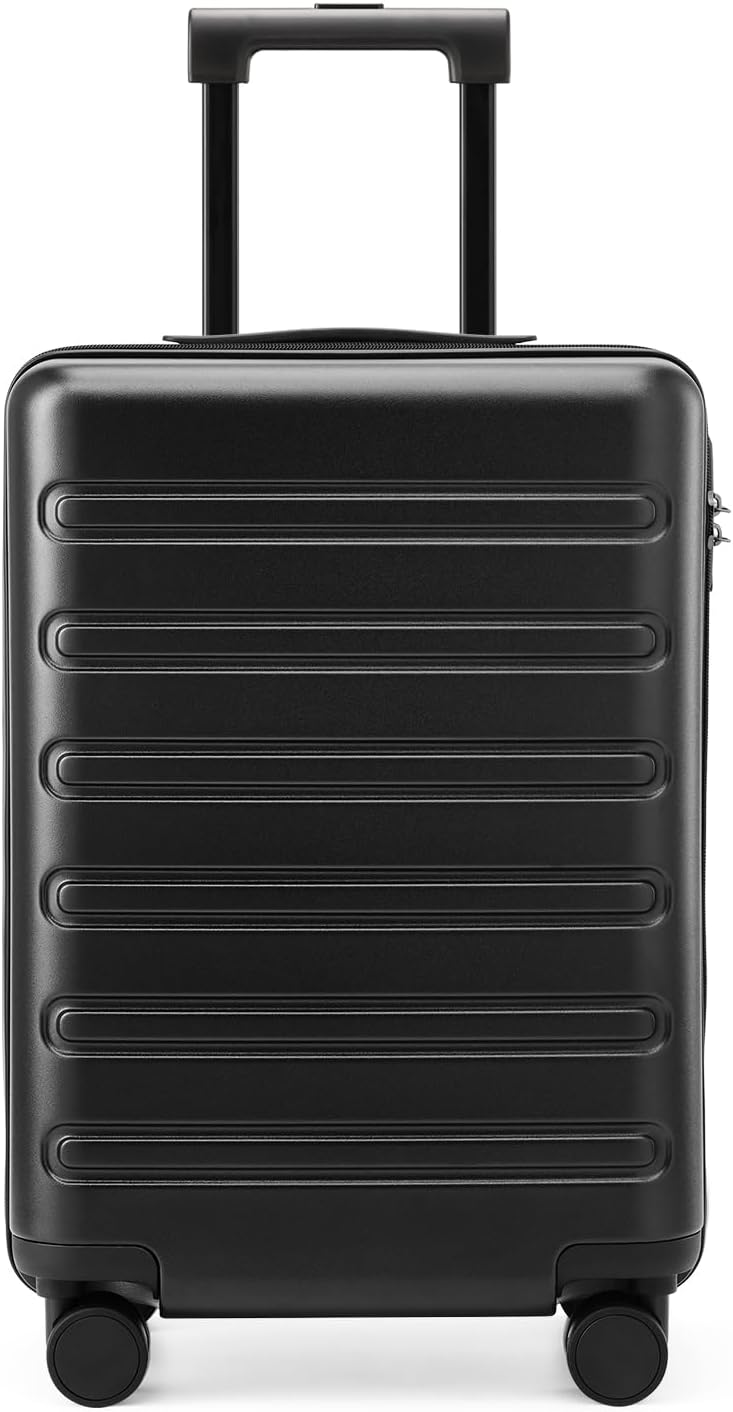 Carry on Luggage 22 X 14 X 9 Airline Approved, 20 Inch Luggage for 3-5 Days Travel, Double Spinner Wheels, 100% Hardshell PC, TSA Lock (09-Black, Checked 24-Inch)