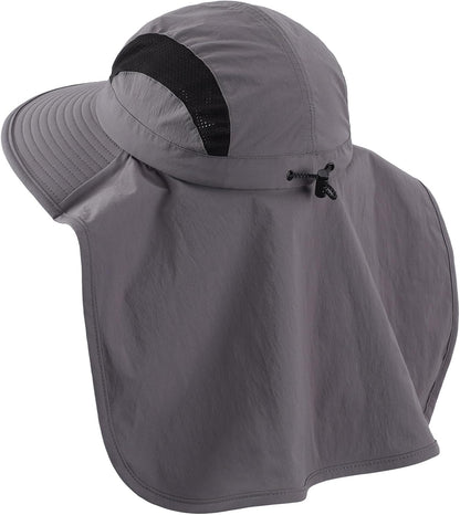 Home Prefer UPF 50+ Sun Hats for Men Women Wide Brim Fishing Hat with Neck Flap UV Protection Sunblock Safari Bucket Hat