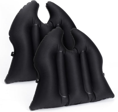 DAWNTREES 2 Pack Inflatable Seat Cushion, Lightweight, Waterproof, Suitable for Office/Home Chair Pad Support and Convenient Seat Cushion for Travel,Car,Outdoor Stadium and Camping,Black