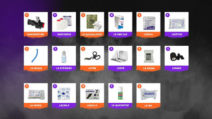 Lightning X Rip-Away Officer's Patrol Tactical Gunshot & Trauma IFAK Kit w/Headrest Mount (Fill Kit Only (No Bag))