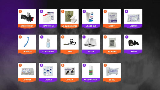 Lightning X Rip-Away Officer's Patrol Tactical Gunshot & Trauma IFAK Kit w/Headrest Mount (Fill Kit Only (No Bag))