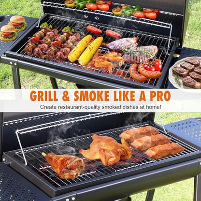 Realcook BBQ Barrel Charcoal Grill: Spacious Premium Outdoor Barbecue Grill