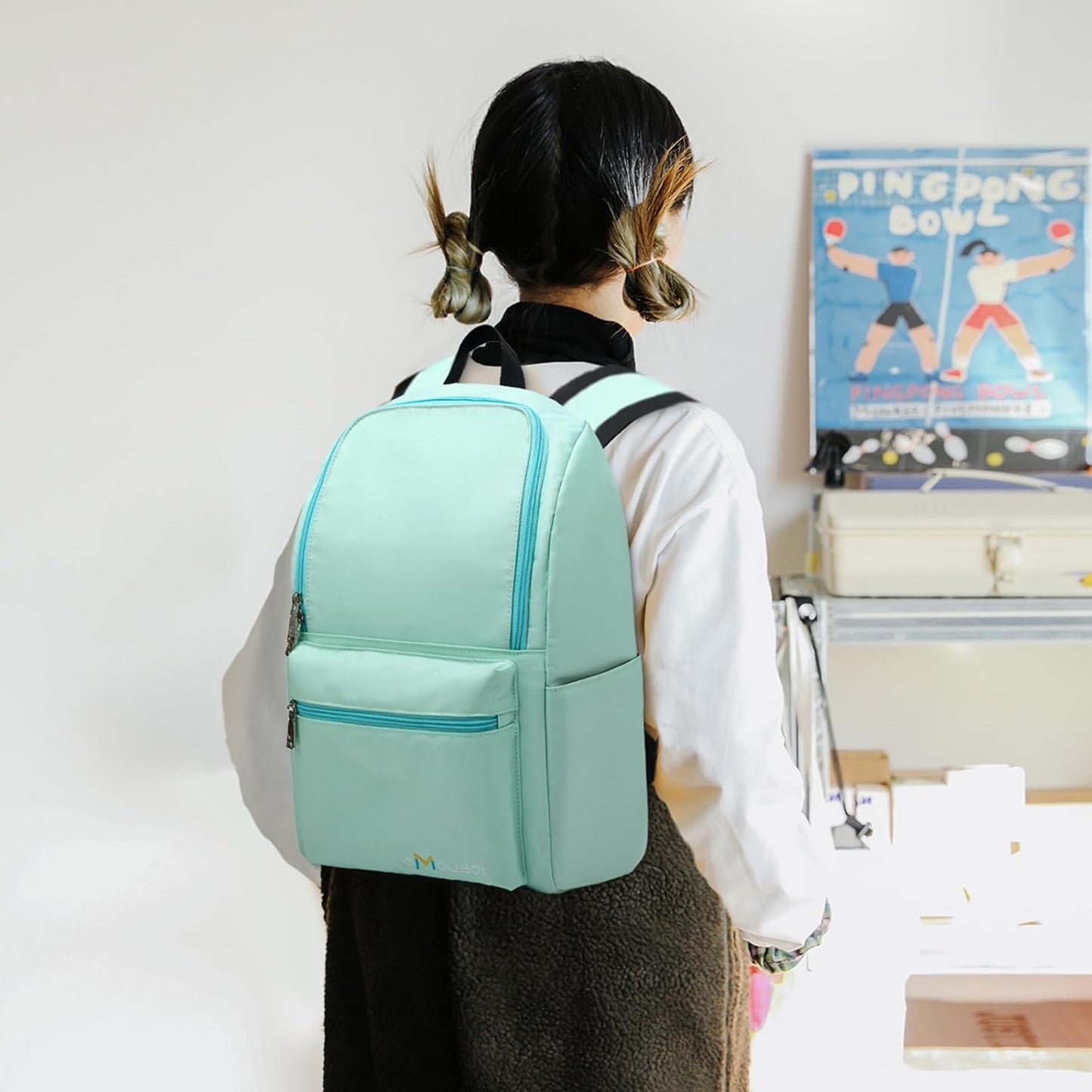 OMOUBOI Casual Daypacks Superbreak Backpack 14 inch Laptop Backpack for Women & Men Fits Tourism Business (Cyan)