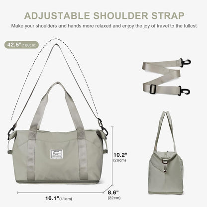Travel Duffel Bag, Sports Tote Gym Bag, Shoulder Weekender Overnight Bag for Women
