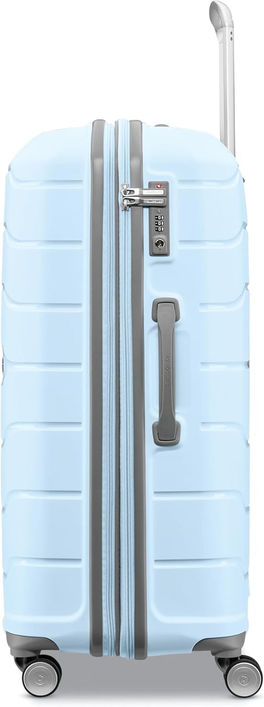 Samsonite Freeform Large Checked Luggage with Dual 360° Spinner Wheels - TSA Lock, Airline-Approved - Lightweight Durable Polypropylene Expandable Hardshell - Sky Blue