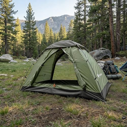 Backpacking Tent for Camping 1-5 Person Hiking Ultralight Tent for Waterproof Windproof Outdoor Two Doors Tents Easy Quick Setup Lightweight Instant Tents
