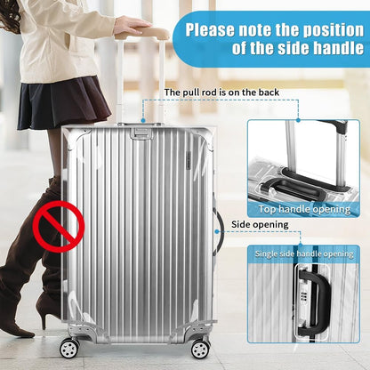 Yotako Clear PVC Suitcase Cover Tough Protector, 26 Inch Luggage Covers for Wheeled Suitcase 26"