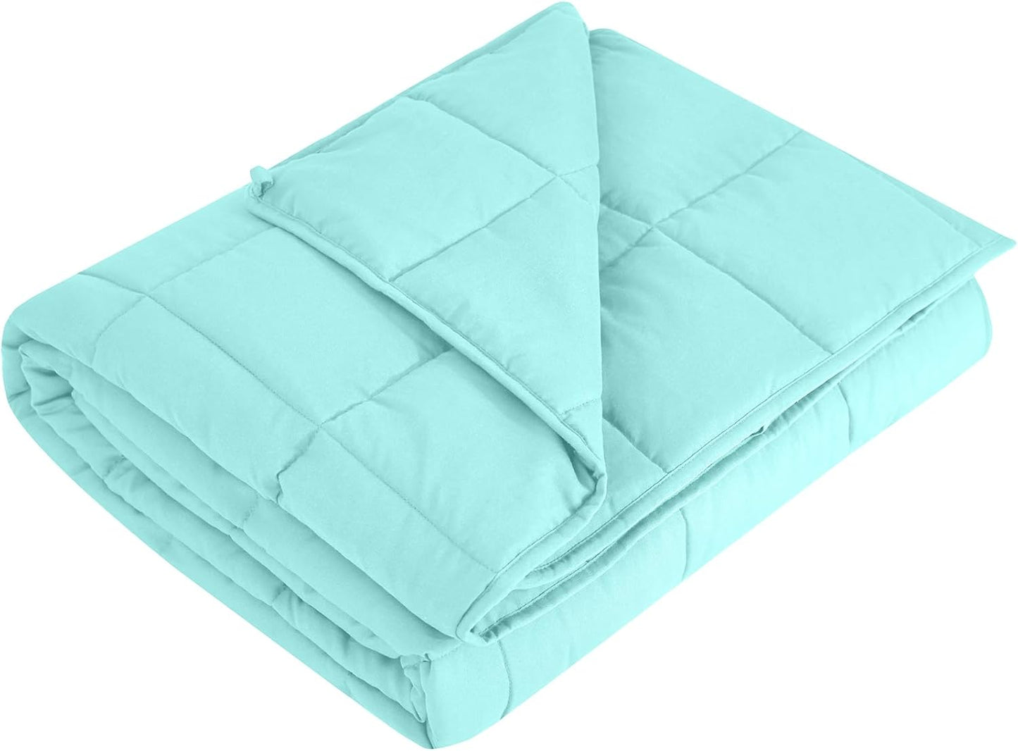 L'AGRATY Weighted Blanket - 60"x80" 15lbs Cooling Breathable Heavy Blanket Microfiber Material with Glass Beads for Adult All-Season Summer Fall Winter Soft Thick Comfort