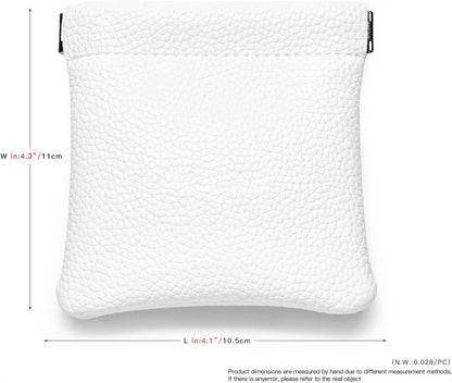 PU Leather Jewelry Travel Bag Leather Jewelry Pouch Christmas,Wedding Party Favor Gift Bag (L, White)