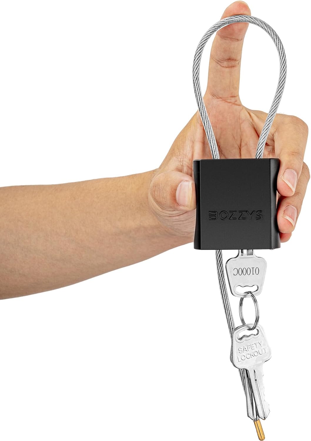 Adjustable Cable Padlock with 3 Keys | 1.15ft L x 1/6in D Aluminum Steel Cable Locks for Bikes, Gate, Lockers & Outdoor Gear | Keyed Different & Black