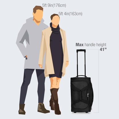 Pacific Gear Rolling Duffel Bag with Wheels, Luggage, Hockey, Sports, XL, Rollers, Heavy Duty 21"