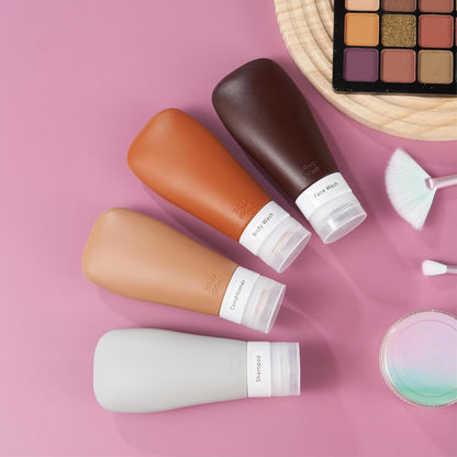 INSFIT Portable Travel Bottles, TSA Approved Leak Proof Containers for Toiletries, BPA Free Refillable Accessories for Shampoo, Body Wash, Liquids (4 Pack)