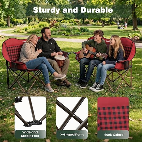 SUNNYFEEL Double Camping Chair Oversized Loveseat for Adults
