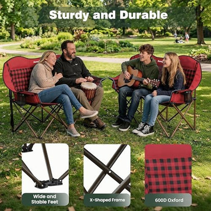 SUNNYFEEL Double Camping Chair Oversized Loveseat for Adults