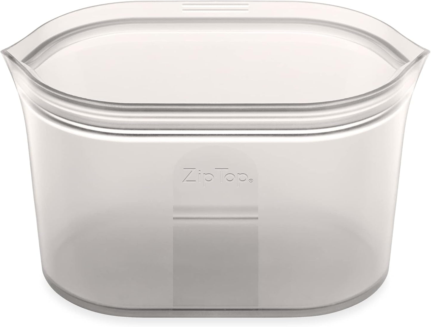Zip Top Reusable Food Storage Bags | Large Dish [Gray] | Silicone Meal Prep Container | Microwave, Dishwasher and Freezer Safe | Made in the USA