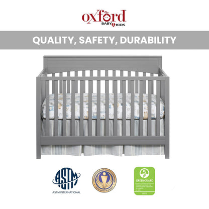 Oxford Baby Harper 4-in-1 Convertible Crib, Dove Gray, GreenGuard Gold Certified
