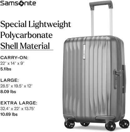 Samsonite UpLIFT Large Checked Hardside Luggage with Spinner Wheels - Airline-Approved, TSA Lock, Adjustable Handle System - Polycarbonate Hard Suitcase for Ultra Lightweight Travel - Phantom Black