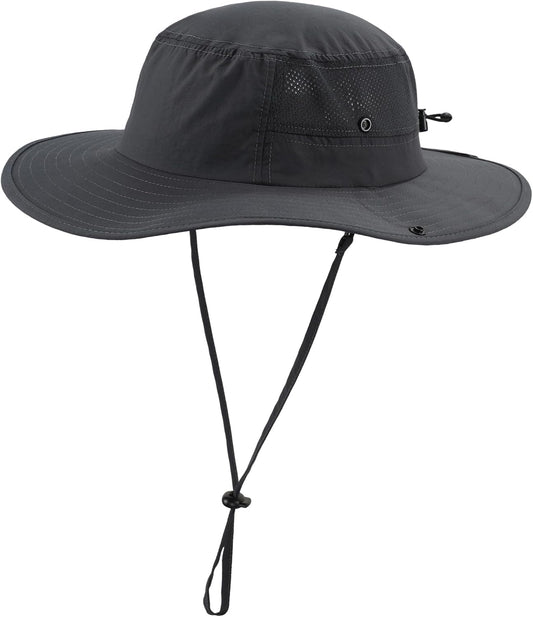 Home Prefer UPF50+ Mens Sun Hat Wide Brim Womens UV Protection Beach Bucket Hat for Fishing Hiking Snap Up Cowboy Hat