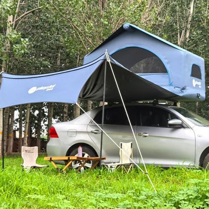 2 Person Inflatable Car Roof Top Tents with Pump and Awning,4 Season Waterproof and Sun Resitant Camping Dome Roof Top Tent Camping Tent for SUV, Truck and Universal Car,Easy Setup