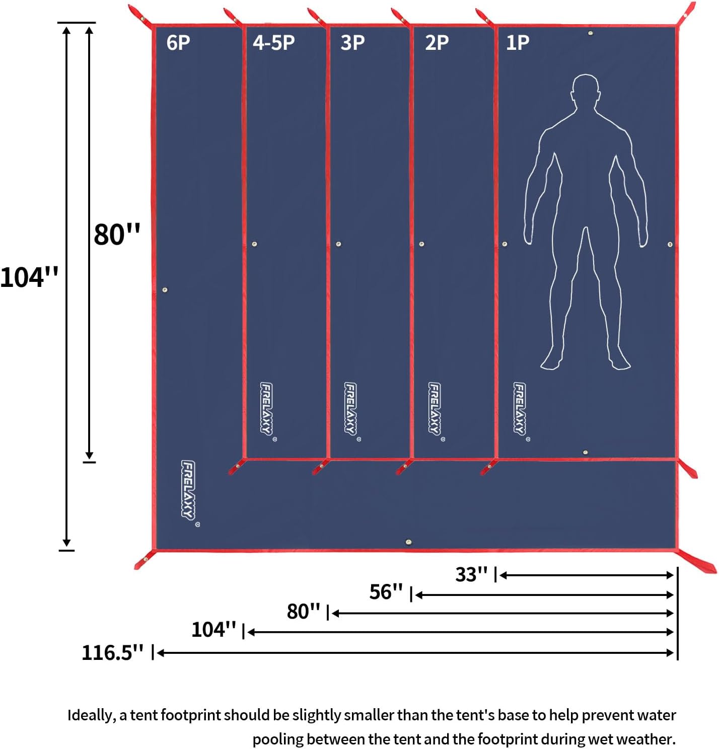 Frelaxy Tent Footprint, Waterproof Camping Tarp, Durable Tent Floor to Elevate Your Camping, Hiking, Backpacking, Hammock, Beach Experience