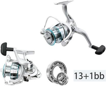 2PACK Fishing Pole Combo,Fishing Rod Combos with Telescopic Fishing Pole Spinning Reels Fishing Carrier Bag for Travel Saltwater Freshwater