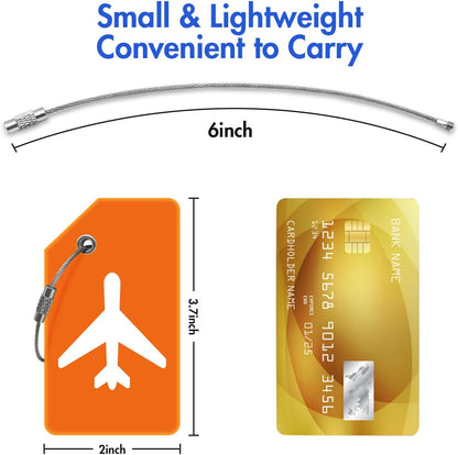 Suitcase Tags Identifiers for Luggage Indentifier, 8 Pack Silicone Luggage Tags for Women, Men & Kids, Flexible & Bright Quick Spot Name Tags for Backpacks with Name Id Cards (Colorful)