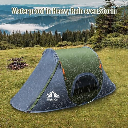 Night Cat Pop-up Camping Tent: 1 Person Tent Waterproof Instant Easy Setup Outdoor Tent