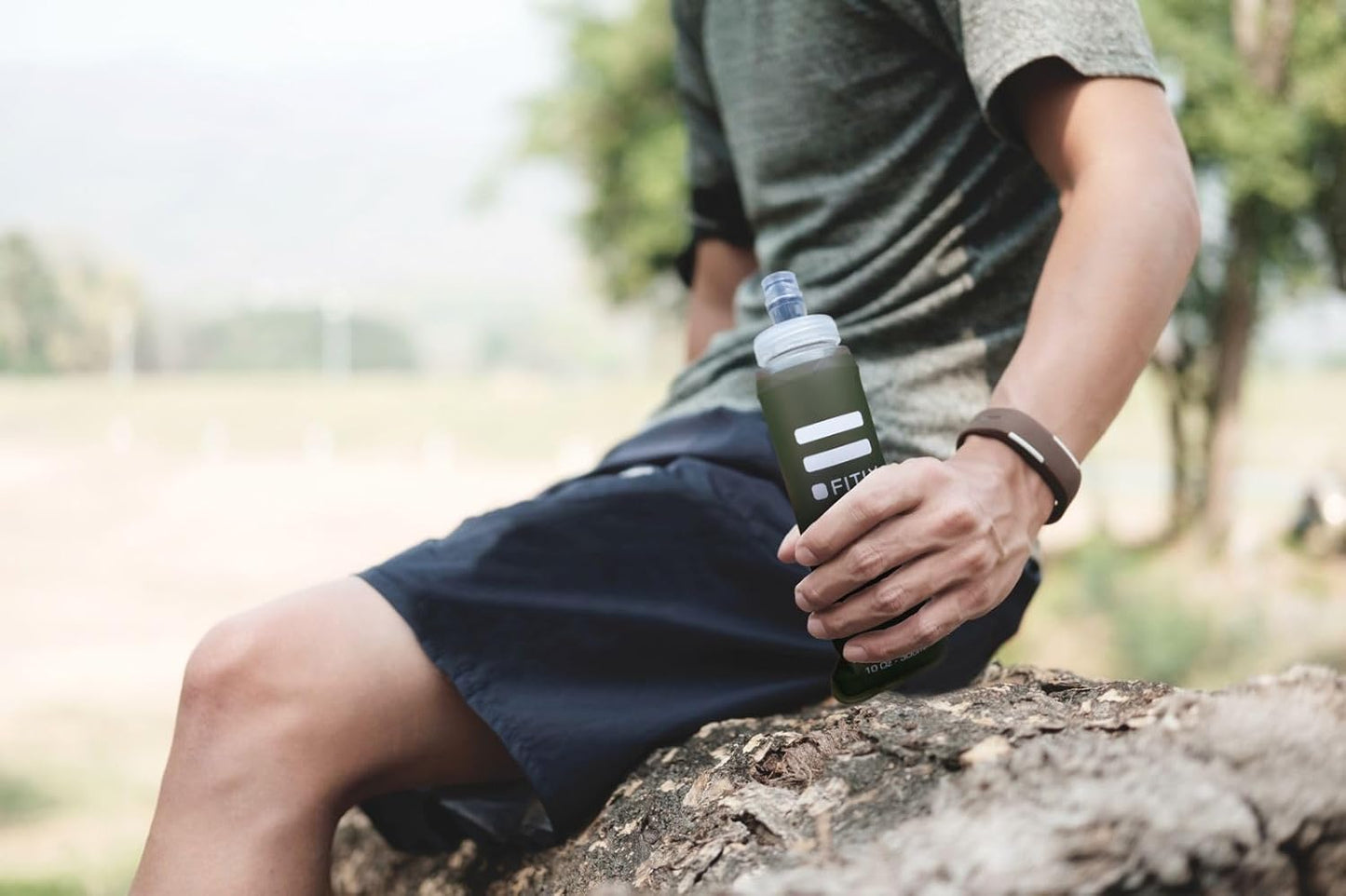 FITLY Soft Flask - Shrink As You Drink Soft Water Bottle for Hydration Pack - Folding Water Bottle Ideal for Running, Hiking, Cycling, Climbing & Rigorous Activity