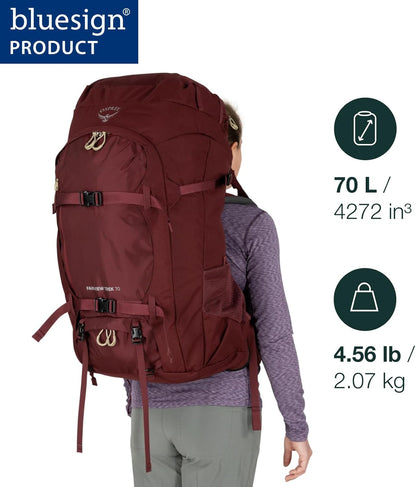 Osprey Fairview Trek 70L Women's Travel Backpack, Night Jungle Blue